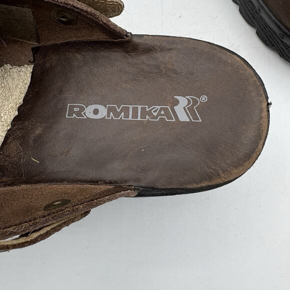 Romika‎ Mule Clogs Womens Size US 10.5 EU 42 Brown Adj Rotate Strap Platform - Picture 2 of 11